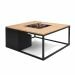 Cosiloft lounge vuurtafel 100 cm zwart - teak top