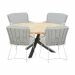 Fabrice tuinset 5-delig frozen grey - Prado tuintafel Ø130 cm