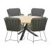 Fabrice tuinset 5-delig groen - Prado tuintafel Ø130 cm