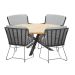Fabrice tuinset 5-delig antraciet - Prado tuintafel Ø130 cm