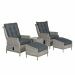 Santa rosa relax tuinstoel incl. voetenbank + bijzettafel - vintage willow