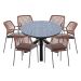 Barista tuinset 7-delig terracotta - Tulli tuintafel ovaal 220x115 cm grey teak look