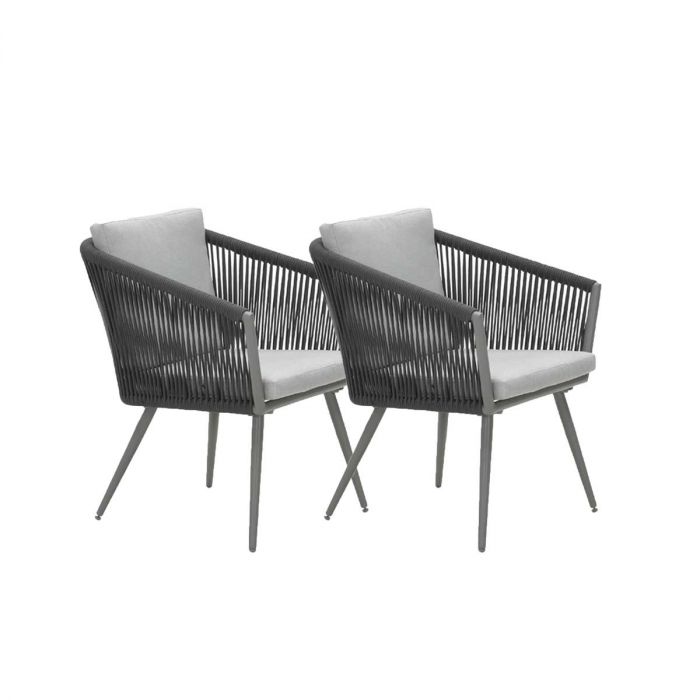 Carly Tuinstoelen Grijs 2 Stuks
