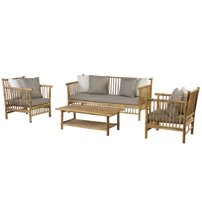 Antecedent huid lever Bamboo loungeset - Beste kwaliteit bij Tuinmeubelland