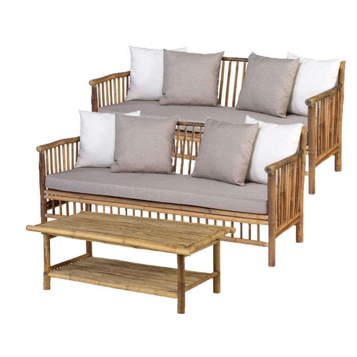 Definitie beddengoed Sturen Bamboo 3 delige loungeset naturel finish - bekijk nu >