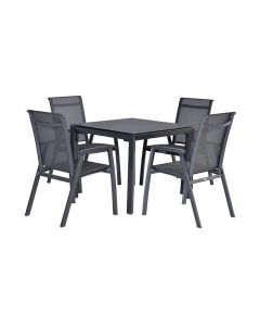 Santana 5-delige tuinset - Palmas tuintafel 90x90 cm 