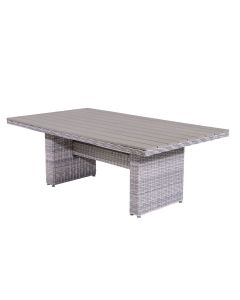Garden Impressions Tennessee lounge dining tafel 180x100 cm - licht grijs Wicker