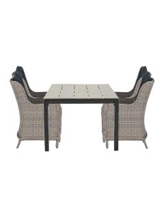 Marbella tuinset 5-delig vintage willow - Palmas tuintafel 180x107 cm