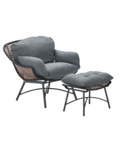 Selene relax loungestoel incl. voetenbank - mystic grijs