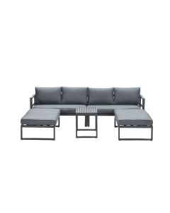 Quinty loungeset 5-delig - grijs - showroommodel Hardenberg