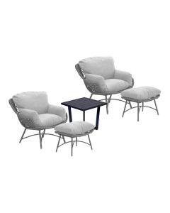 Selene loungestoelen met Kent bijzettafel - zwart