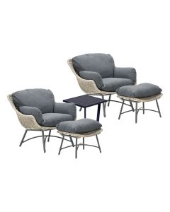 Selene loungestoelen met Kent bijzettafel - donker grijs