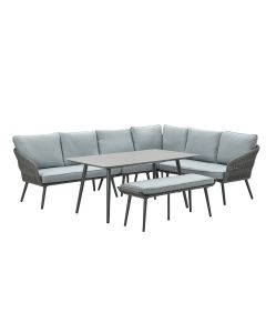 Dawson lounge dining set 6-delig - donker grijs