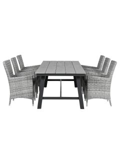 Sharon 7-delig tuinset - Moreno tuintafel 250x100
