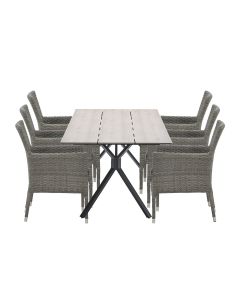 Jerba tuinset 7-delig - Robin tuintafel 220x100 cm