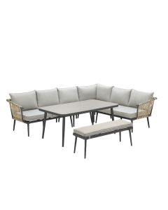 Ralph lounge dining set 6-delig - natural rotan