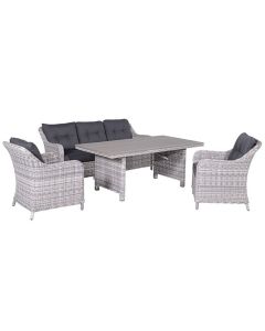 Nova lounge dining set 4-delig - licht grijs