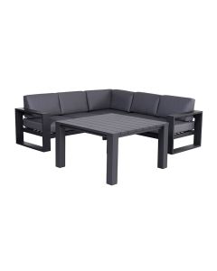 Plaza 4-delig lounge dining set - donker grijs