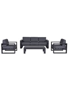 Plaza 4-delig loungeset - donker grijs