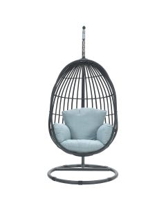 Panama hangstoel swing egg - zwart rotan