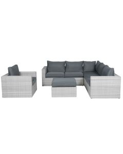 Bruno loungeset 5-delig inclusief fauteuil- licht grijs