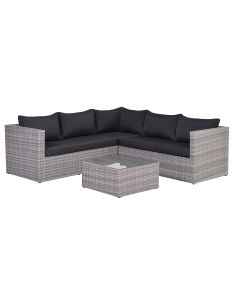Garden Impressions Lyon loungeset 4-delig - grijs wicker