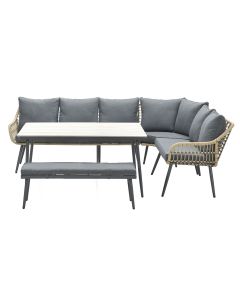 Lucas lounge dining set 6-delig - natural