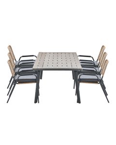Navan tuinset 7-delig - Penedo tuintafel 230x100 cm