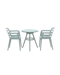 Mira balkonset 3-delig - Faria tuintafel Ø60 cm - groen