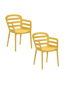 Mira tuinstoel okergeel - 2 stuks