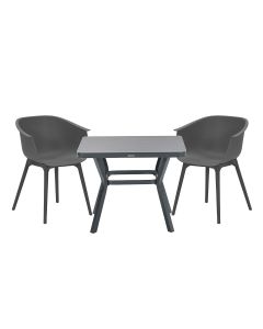 Lexy tuinset 3-delig donker grijs - Mina tuintafel 90x90 cm
