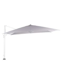 Hawaii King pole zweefparasol 400x400 cm - frame mat wit - doek zand