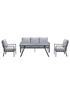 Senja lounge dining set stoel-bank 4-delig - licht grijs
