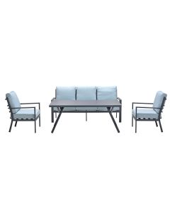 Senja lounge dining set stoel-bank 4-delig - mint grijs
