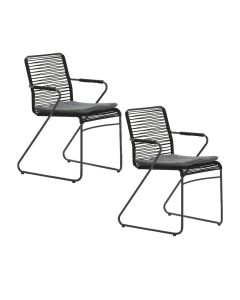 Mason stapelbare tuinstoel zwart - 2 stuks