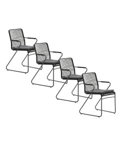 Mason stapelbare tuinstoel zwart - 4 stuks