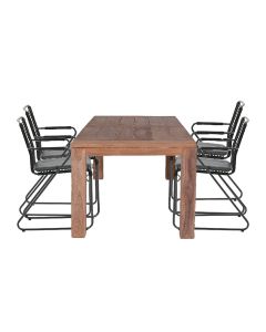 Mason tuinset 5-delig - Tulsa tuintafel 200x100 cm