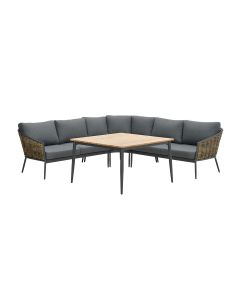 San Vito lounge dining set 4-delig - donker grijs