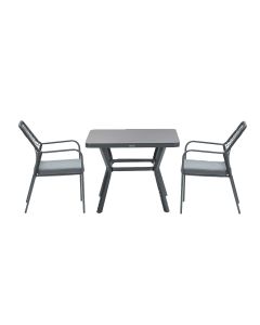 Ross tuinset 3-delig zwart - Mina tuintafel 90x90 cm