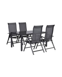 Santos 5-delige tuinset - Gabriel 150x90 cm - donker grijs