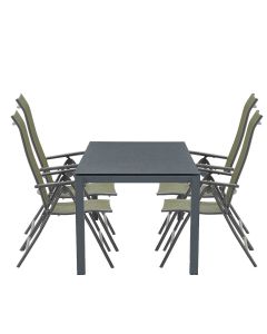 Santos tuinset 5-delig groen - Palmas tuintafel 160x100 cm