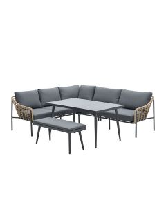 Ashton lounge dining set links - natural rotan