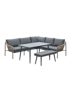 Ashton lounge dining set rechts - natural rotan