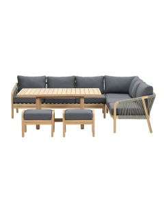 Alora lounge dining set 5-delig rechts - donker grijs