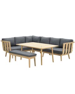 San Leone lounge dining set 6-delig - donker grijs