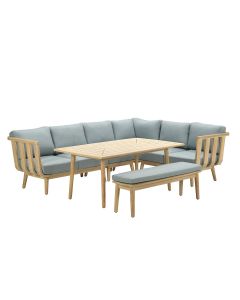 San Leone lounge dining set 6-delig - mint grijs