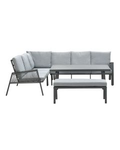 Brendon lounge dining set 5-delig links - licht grijs