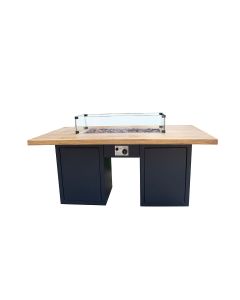 Cozy Living L/D haard Sagres 150x90 cm - donker grijs / teak look