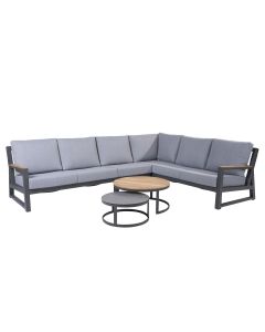 Gigi loungeset 6-delig donker grijs - 2 stonic loungetafels