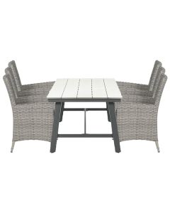 Sharon tuinset 7-delig vintage willow - Moreno tuintafel 250x100 cm